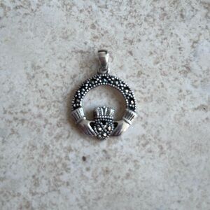 Small Sterling Silver Irish Claddagh Pendant